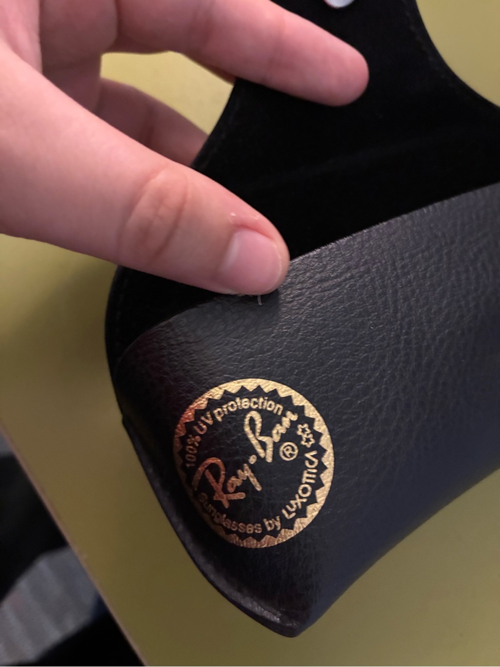 Ray-Ban Black Sunglasses Case with Gold Logo